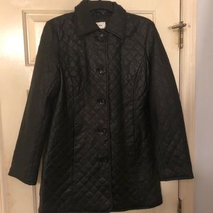 Neiman Marcus Lambskin Leather Coat